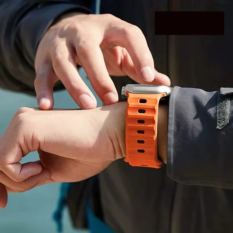Apple Uhrenarmband Silikon, orange, Unisex - Bild 3