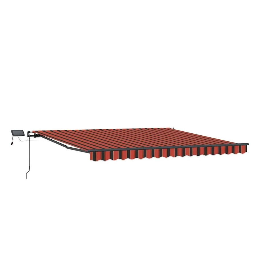 vidaXL Einziehbare Markise mit ausfahrbaren Armen in Orange und Braun aus Polyester, Breite: 450 cm, Tiefe: 300 cm - Bild 2