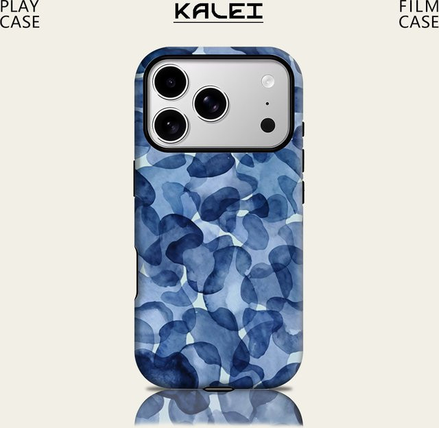 Must Magnetische Handyhülle Indigo Aquarell für Apple iPhone 17 16 15 14 13 Pro Max Plus, Robuste Doppel-Schicht-Hülle, Blau - Bild 1