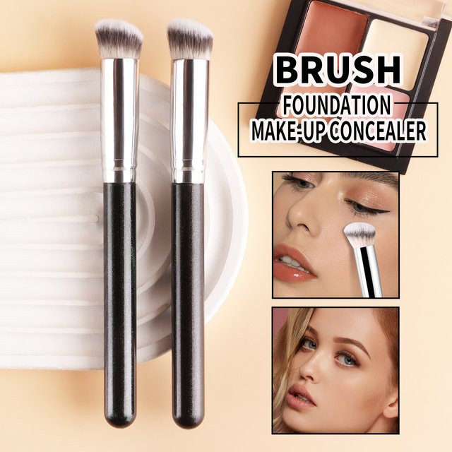 Ronshadow Schrägpinsel für Concealer und Foundation, Holzgriff - Bild 1