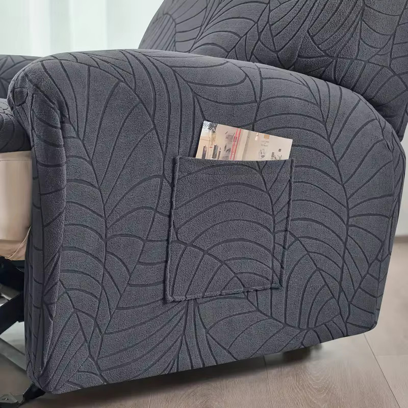 WANERQU Sesselüberzug Nordic Split Recliner aus Jacquard in Grau für 1-Sitzer Sessel - Bild 3