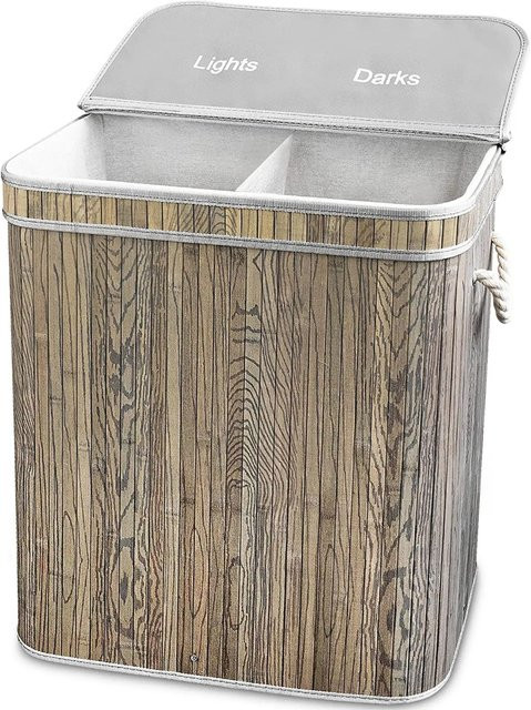 osoltus Wäschesortierer Camps Bay Wäschekorb mit 2 Fächern in Braun, B/T/H: 60 x 35 x 42 cm - Bild 1