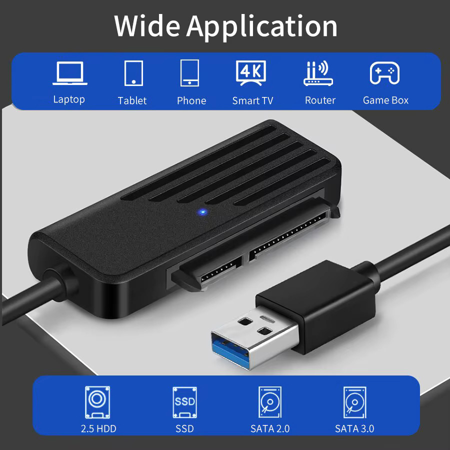 GGBEE SATA zu USB-C Adapter für 2,5 Zoll HDD Festplatten, USB 3.0 Hochgeschwindigkeits-Datenübertragung mit 5 Gbit/s, Schwarz - Bild 3