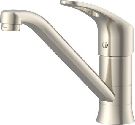 KELA Küchenarmatur LENZ aus Messing in Nickel-matt und Silber mit Schwenkauslauf - Bild 1