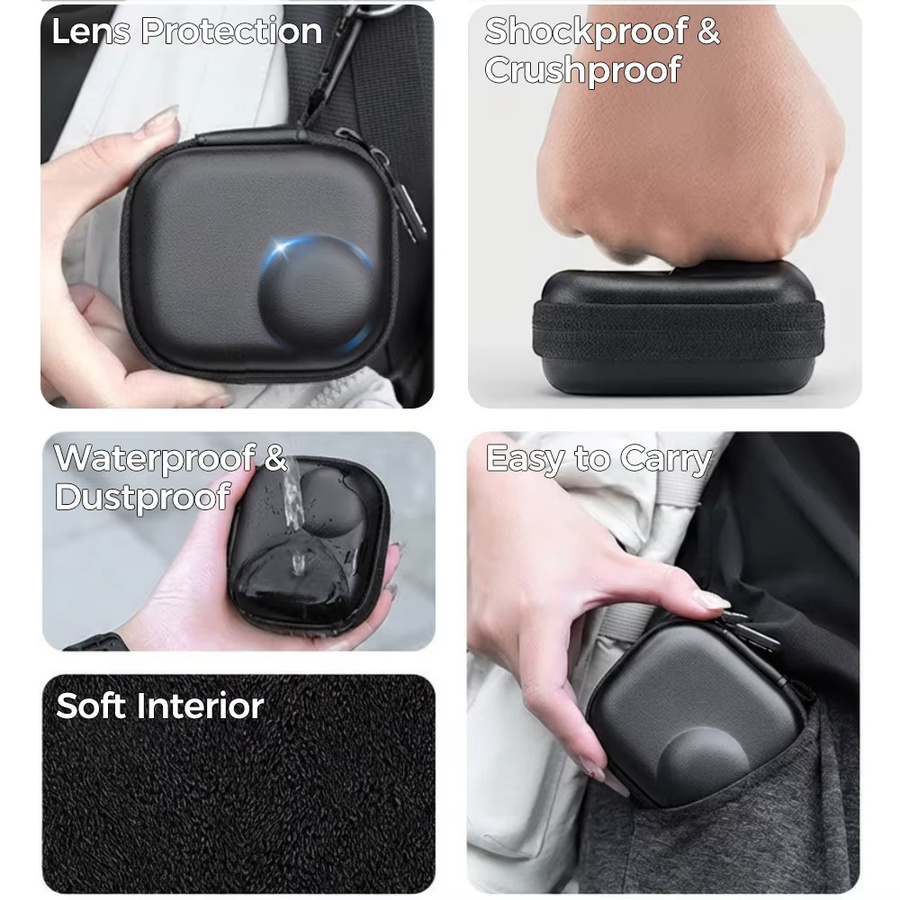 DJI Osmo Nano Zubehör-Set in Schwarz mit Displayschutzfolie aus gehärtetem Glas, Objektivabdeckung und Schutzhülle - Bild 4