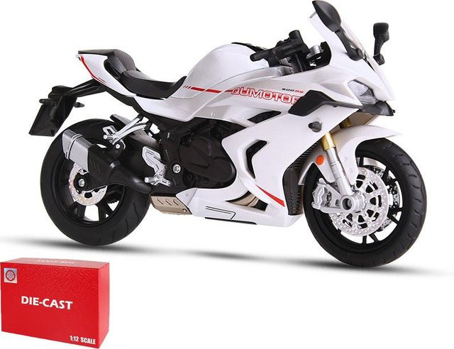 Qjmotor 600Rs Rennmotorrad, Miniaturfahrzeug, Metall, weiß, 1:12, ab 14 Jahren - Bild 1