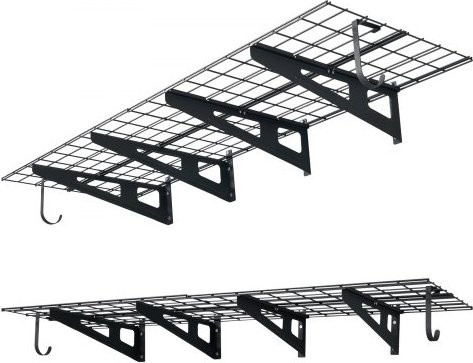 VEVOR 2er-Set Wandregal für die Garage aus Kohlenstoffstahl in Schwarz, B/T/H: 182,8 x 61,5 x 20,6 cm - Bild 1