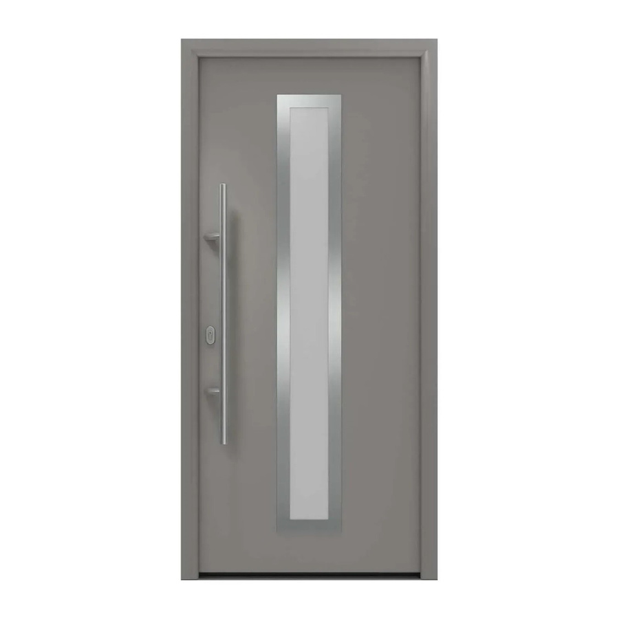 EcoStar Haustür Isopro IP 700S aus Graualuminium mit Glaseinsatz, B: 110 cm, H: 210 cm, DIN Links - Bild 2