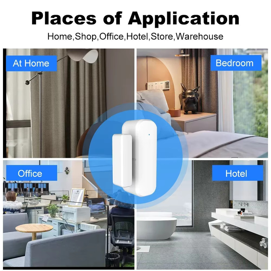 ZigBee Tür- und Fenstersensor in Weiß mit App-Steuerung für Tuya Alexa und Google zur Heimsicherheit und als Diebstahlschutz - Bild 3