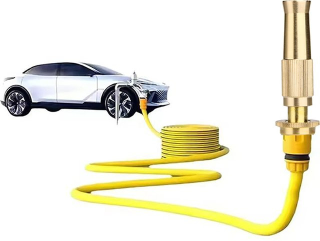 Hochdruck-Autowaschpistole aus Messing in Gold für die Gartenbewässerung und als Sprühbrause - Bild 1