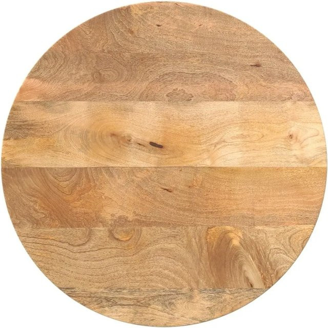 vidaXL Tischplatte Rund aus Massivholz Mango in Braun, Durchmesser: 60 cm, Höhe: 2,5 cm - Bild 1