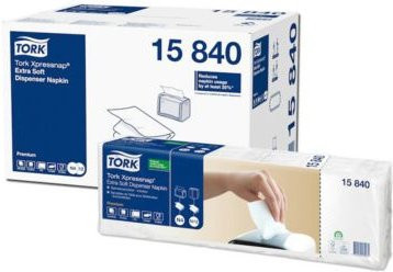 Tork Xpressnap Papierservietten 15840, 2-lagig, extra Soft, Weiß, 8 Pack á 500 Stück (4000 Servietten) - Bild 2