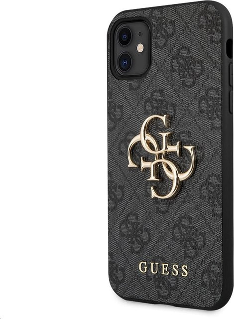 Guess Handyhülle für Apple iPhone 11 mit 4G Metal Logo in Grau - Bild 1