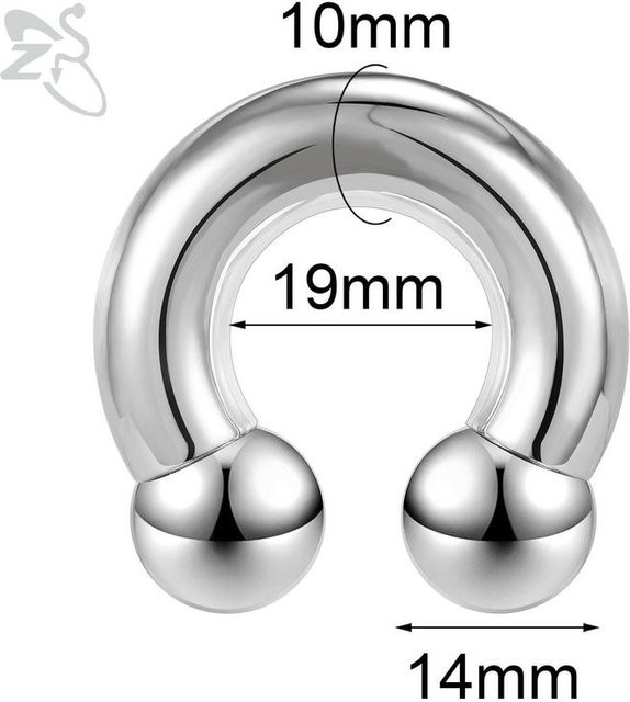 ZS Nasenring Edelstahl, Silber, Herren - Bild 1