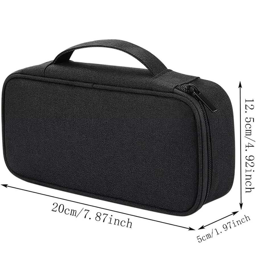 JBAILI Elektronik-Reise-Organizer in Schwarz, tragbare Zubehörtasche zur staubfreien Aufbewahrung von Kabeln, USB-Flash-Laufwerken und Telefonen - Bild 2