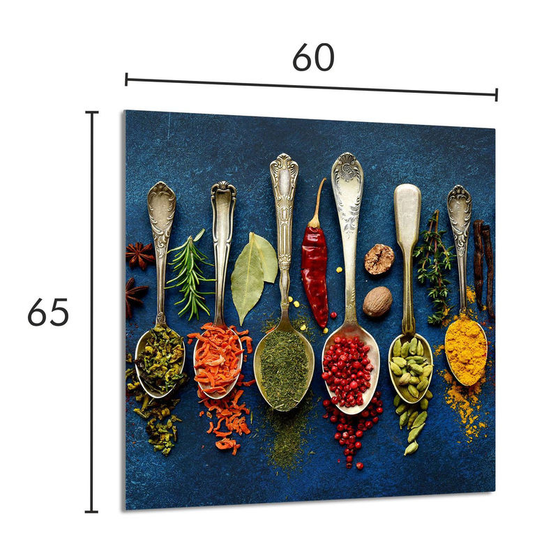 Glazen Paneel für Küche mit Kräutermotiv von Super Merchant, mehrfarbig, B: 60 cm, H: 65 cm - Bild 2
