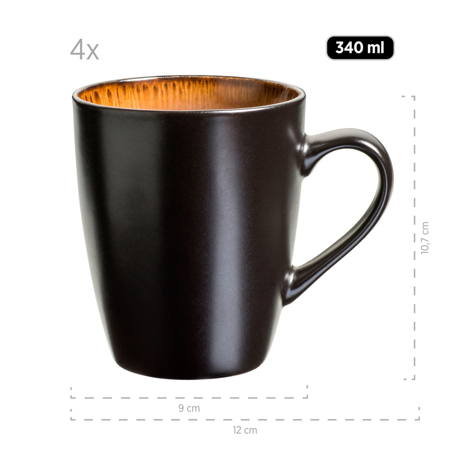 Mäser Kaffeebecher-Set Teona aus Steinzeug in Blau, Braun, Grün und Schwarz - Bild 2