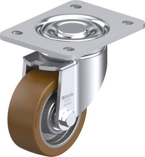 Blickle Lenkrolle LH-GB 100K-3 in Silber und Braun mit 100 mm Rad-Durchmesser und einer Tragfähigkeit von 450 kg - Bild 1