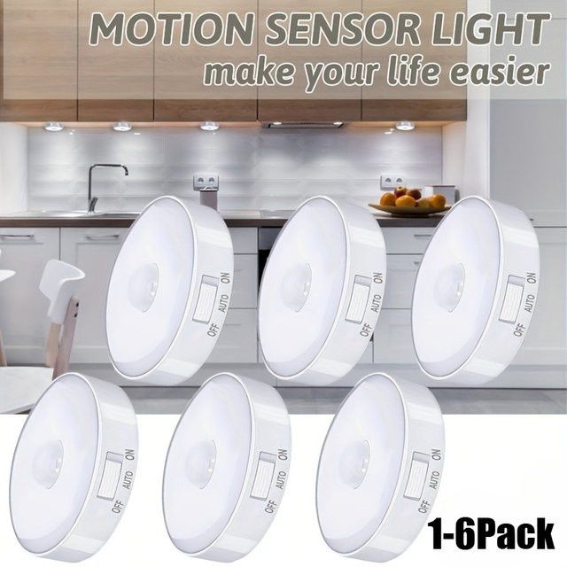 Heinast LED Bewegungsmelder-Licht in Weiß, USB wiederaufladbares Nachtlicht für Küche, Schlafzimmer, Treppen und Schrank - Bild 1