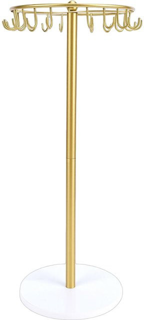 Musysh Halskettenhalter aus Metall und Holz mit 22 Haken in Gold - Bild 1