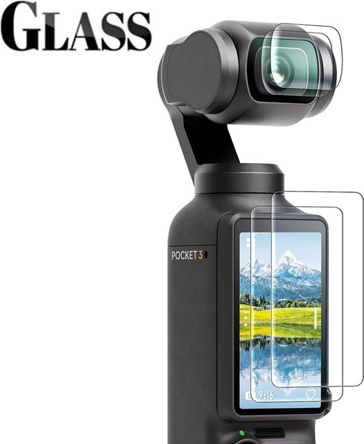 DJI OSMO Pocket 3 Zubehör Set mit Objektivschutz aus gehärtetem Glas und Displayschutzfolie in Transparent - Bild 1