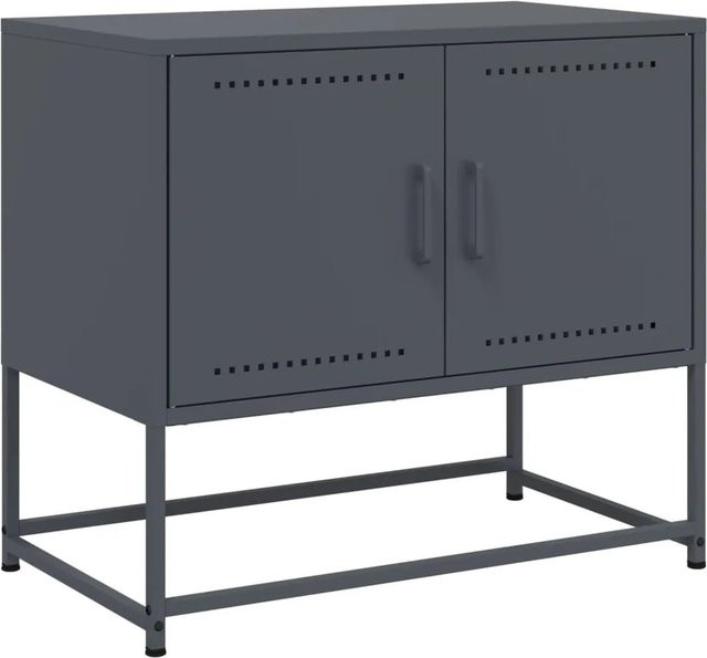 vidaXL TV-Schrank aus Stahl in Anthrazit im Industrie-Stil, B/T/H: 68,5 x 39 x 60,5 cm - Bild 1