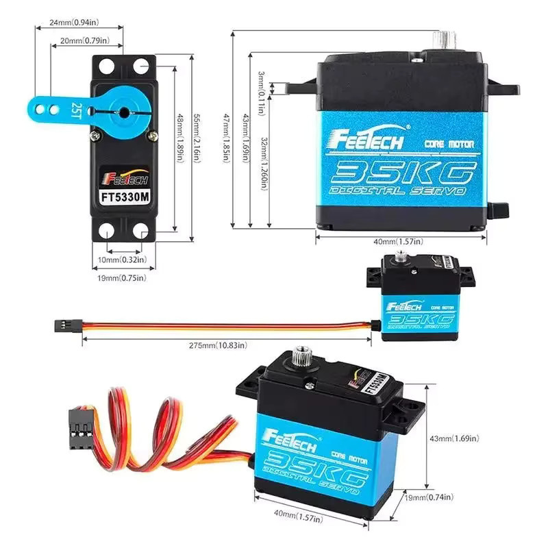 Feetech FT5330M Digitaler Servomotor, Metall, für Fahrzeuge - Bild 4