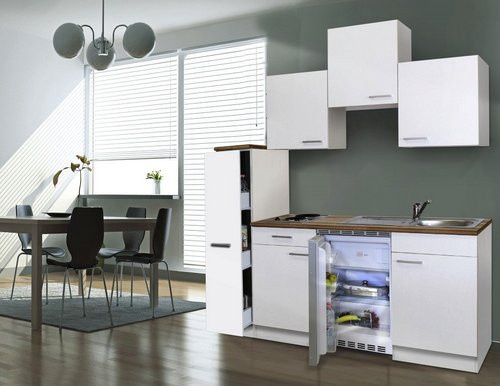 RESPEKTA Singleküche Luis mit Elektrogeräten, modern, weiss, Breite: 180 cm, Tiefe: 60 cm, Höhe: 82 cm - Bild 1