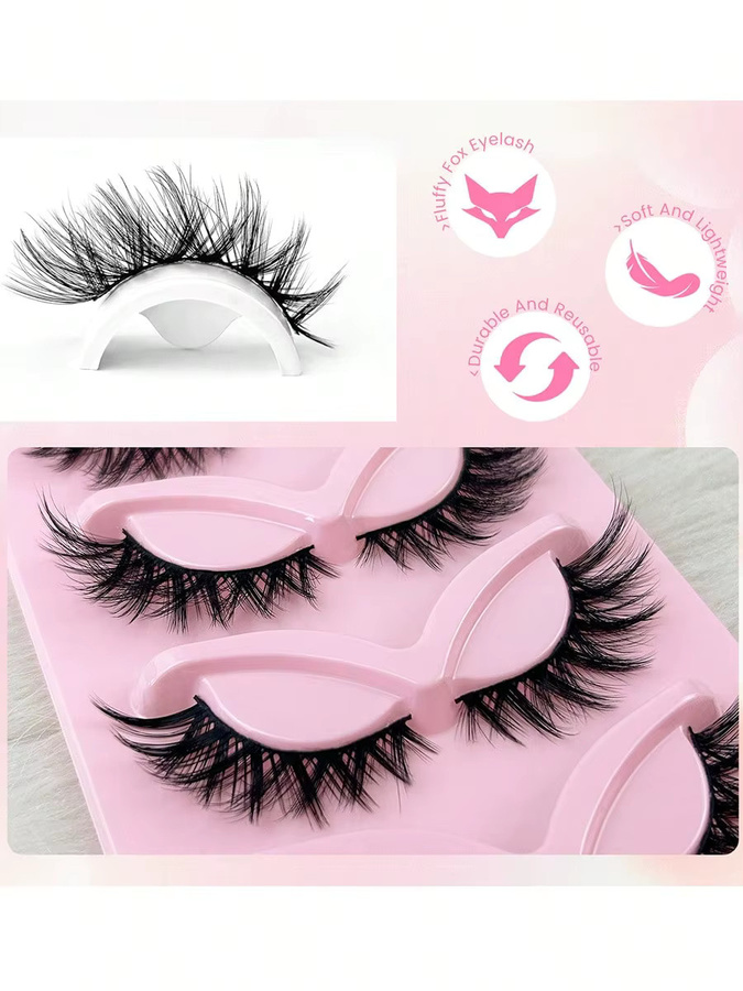 MAGT Künstliche Wimpern Cluster, 5 Paar, Wispy-Cat-Eye-Look, Schwarz & Silber - Bild 4