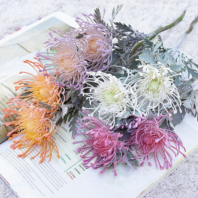 XIAOYINMO Künstliche Blumen in Weiß und Multicolour als florale Dekoration für Hochzeit und Valentinstag - Bild 1