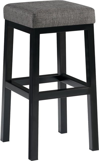 CLP Barhocker Taylor gepolsterter Barstuhl mit Stoffbezug und Metallgestell in Grau und Schwarz, Sitzhöhe: 78 cm - Bild 1