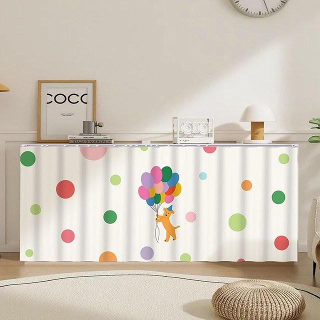 VIKAMA Abdeckvorhang mit Ballon-Welpen-Motiv für Schrank und Spielzeugregal, mehrfarbig, Breite: 50 cm - Bild 1