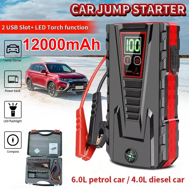 Lpnove Tragbares Auto-Starthilfegerät mit 12000mAh und 5000A Spitzenleistung, 12V Notfallbatterie und Powerbank für Öl- und Dieselautos - Bild 5