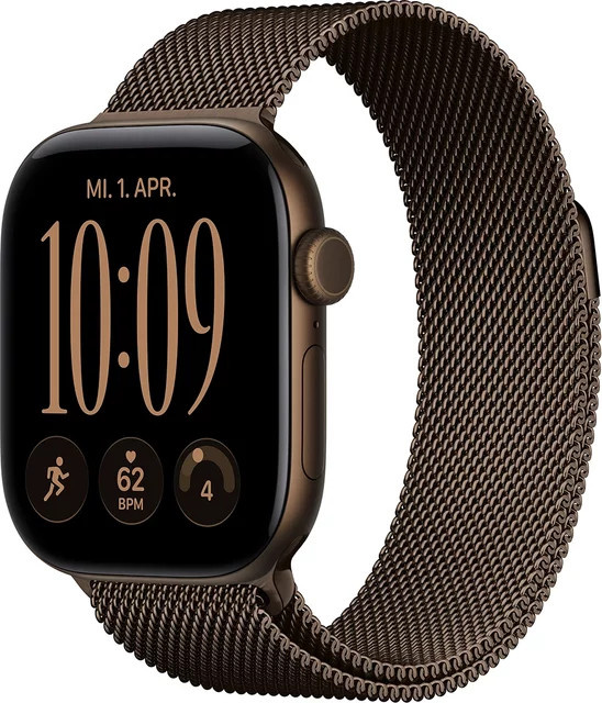 Apple Watch Series 12 GPS + Cellular, 46mm, Dark Bronze Aluminium Case mit Dark Bronze Milanese Loop, Farbe: Bronze/Braun - Bild 1