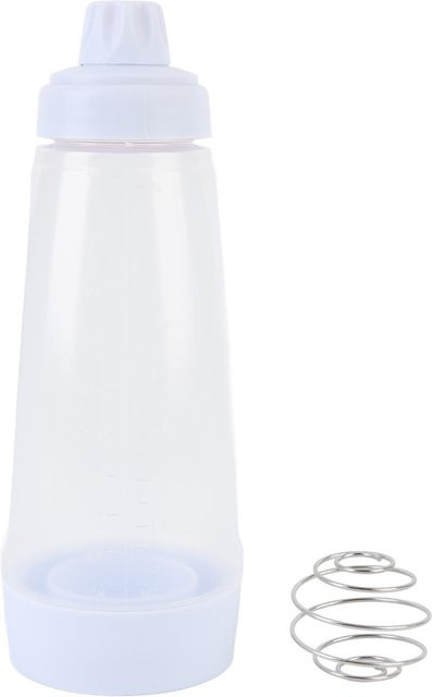 CosyHome Pfannkuchenteig Mixer Spenderflasche mit Mixkugel und Schneebesen in Weiß - Bild 1
