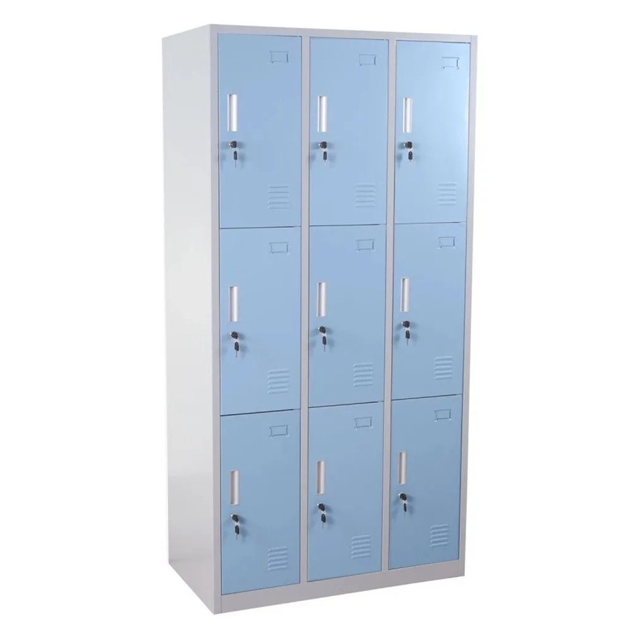 MCW Schließfach Preston T829 Schließfachschrank aus Metall mit 9 Fächern in Blau, H x B x T: 180 x 90 x 50 cm - Bild 2
