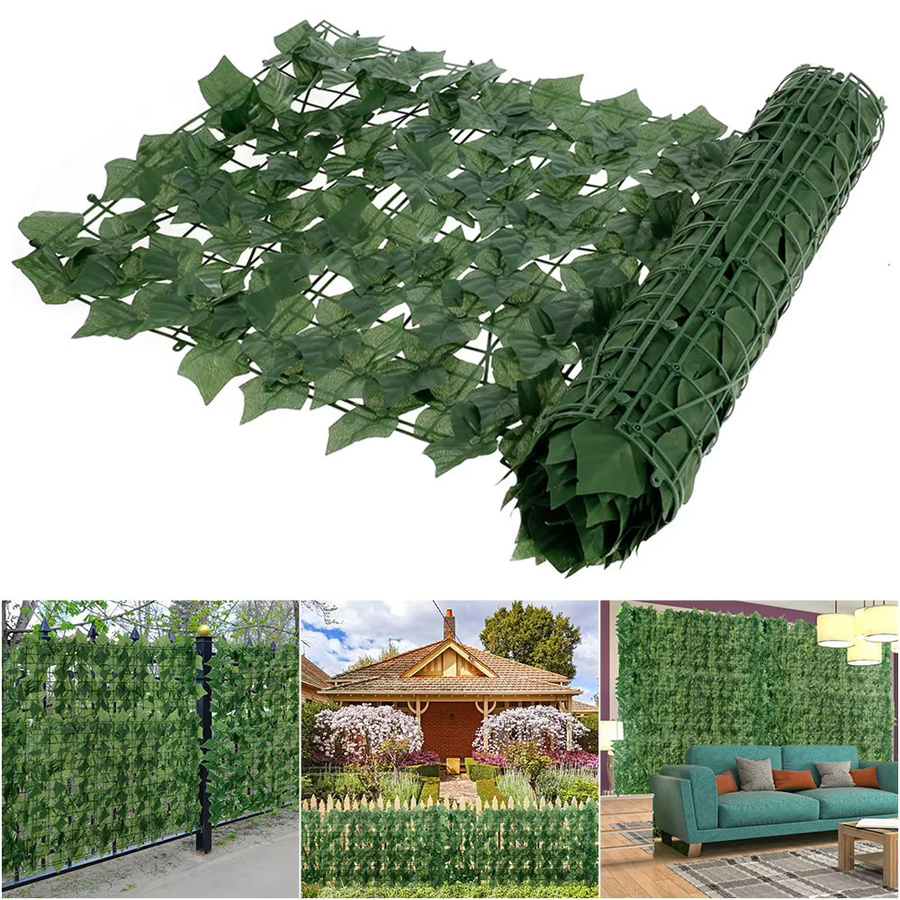 Künstliche Heckenplatten aus Kunststoff in Grün als dekorativer Sichtschutz für Garten und Innenbereich, Breite: 50 cm, Höhe: 50 cm - Bild 2