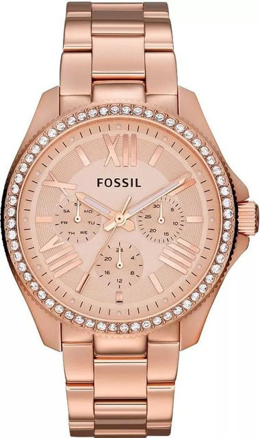 Fossil Chronograph, Quarz, Edelstahlarmband, Rosa, Damen - Bild 1