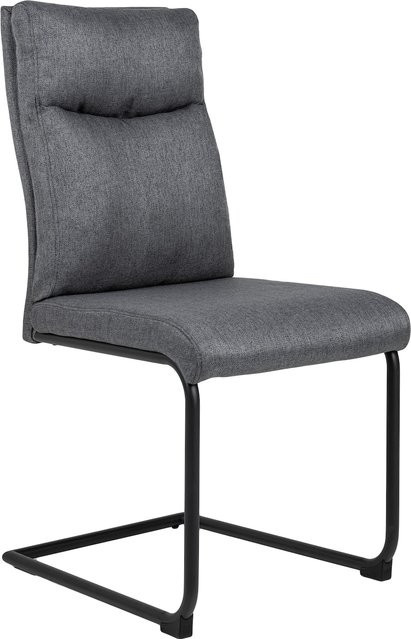 riess-ambiente Stuhl COMFORT Freischwinger in Grau mit Komfortgriff und Flachgewebe - Bild 1