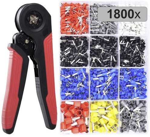 TRU COMPONENTS Aderendhülsen-Sortiment TC-12888628 teilisoliert in den Farben Gelb, Rot, Grau, Blau, Schwarz und Mehrfarbig mit Querschnitten von 0,5 mm² bis 10 mm² - Bild 1