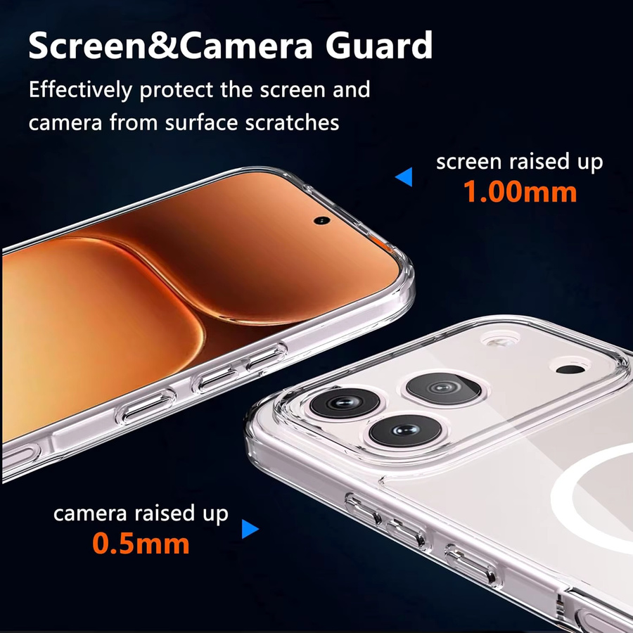 WISHXIN MagSafe Schutzhülle für Honor 600 Pro Lite, transparent, stoßfestes Acryl-Design mit starkem Magnet für kabelloses Laden - Bild 6