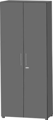 Schäfer Shop Select Schrank Start Off mit 6 Türen, abschließbar, Farbe: Graphit/Grau, B/T/H: 80 x 42 x 224 cm - Bild 1