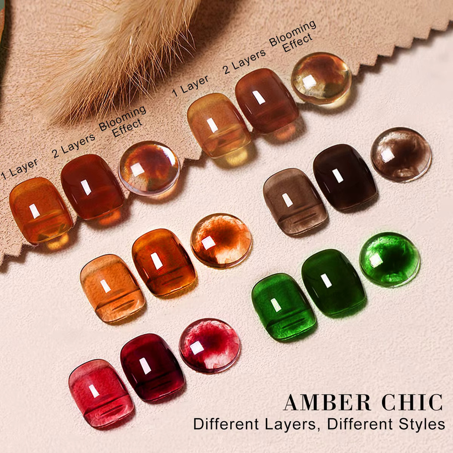LIMEGIRL Amber Gel Nagellack-Set, braun, glänzend - Bild 1