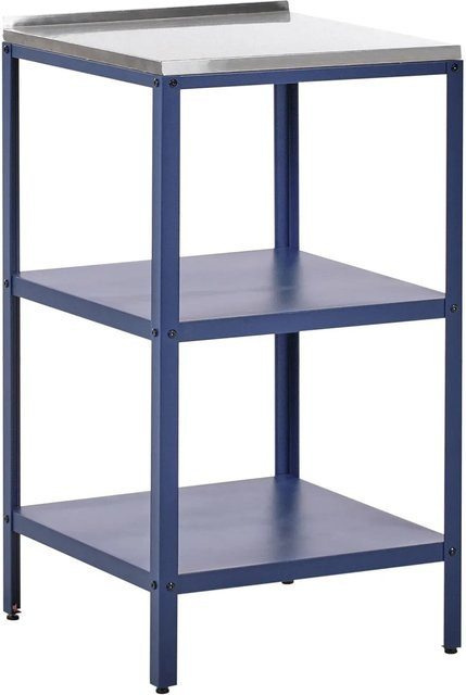 Beliani Gartenküche VILAMA aus Edelstahl in Blau und Silber, B/T/H: 50 x 50 x 90 cm - Bild 1