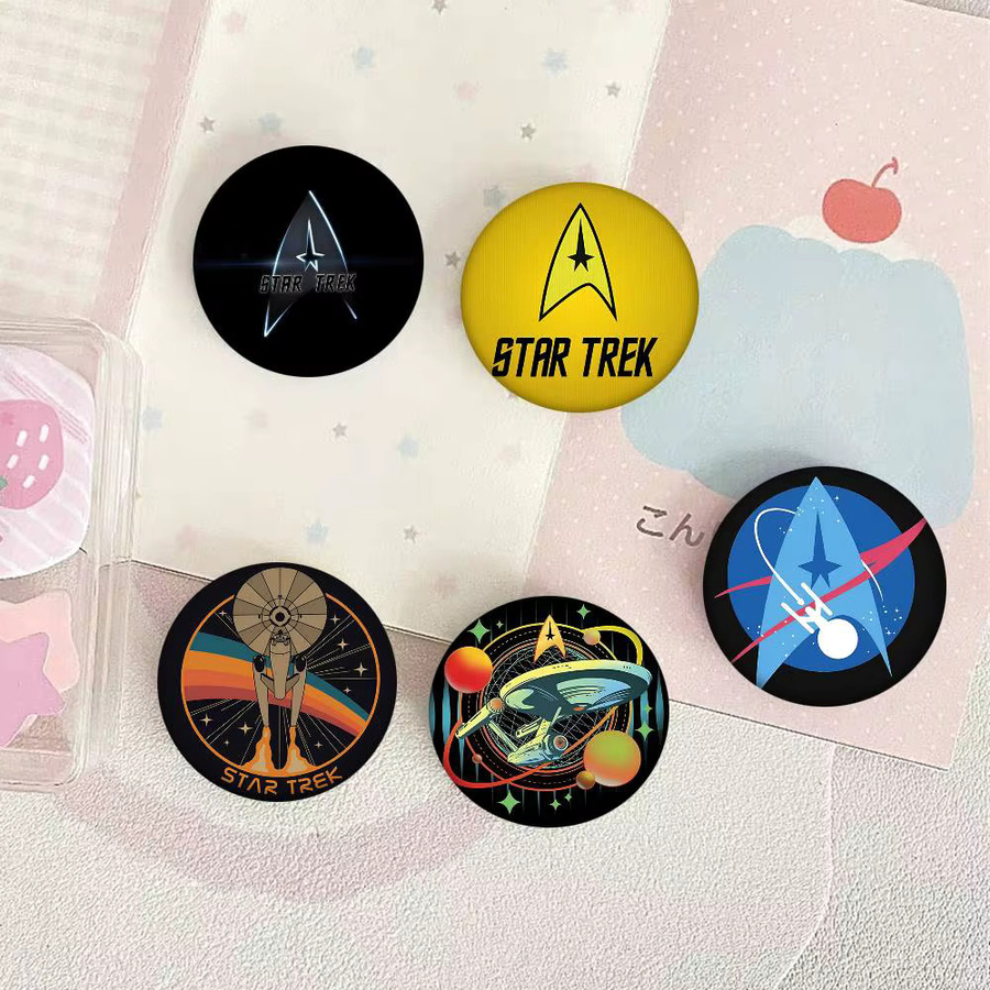 Brosche S-Star Trek Spock Space Cartoon-Stil, Emaille-Pin, Rund - Bild 4