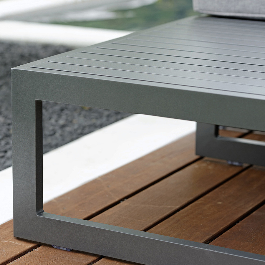 Stern NEW HOLLY Beistelltisch und Hocker in Anthrazit mit Aluminiumleisten - Bild 2