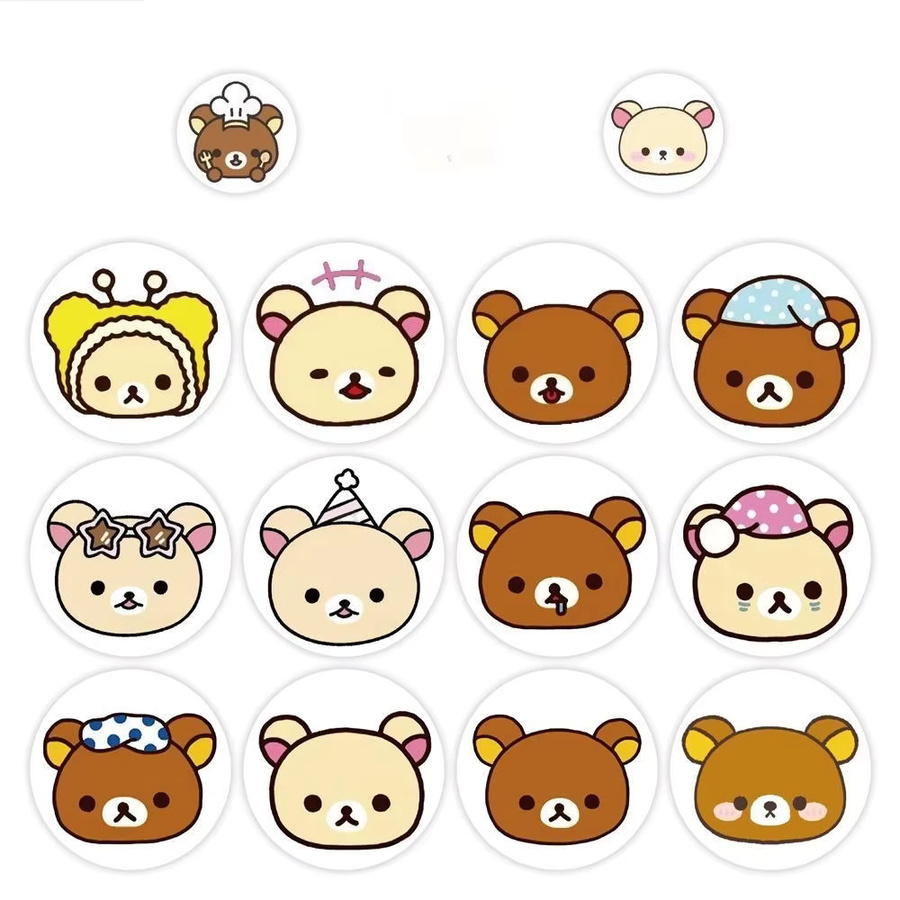 TAKARA TOMY Rilakkuma Anime Aufkleber Set, 500 Stück, Kawaii Cartoon Sticker in Multicolour für DIY Dekoration - Bild 2