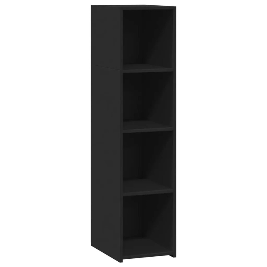 vidaXL Highboard Schwarz Modern aus Holzwerkstoff mit internen Regalen, B/T/H: 30 x 41 x 124 cm - Bild 2