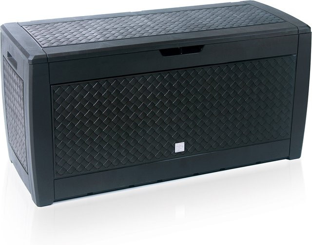 PROSPERPLAST Boxe in Rattan-Optik, Farbe Matuba Anthrazit, B/T/H: 1,19 x 0,6 x 0,48 m - Bild 1