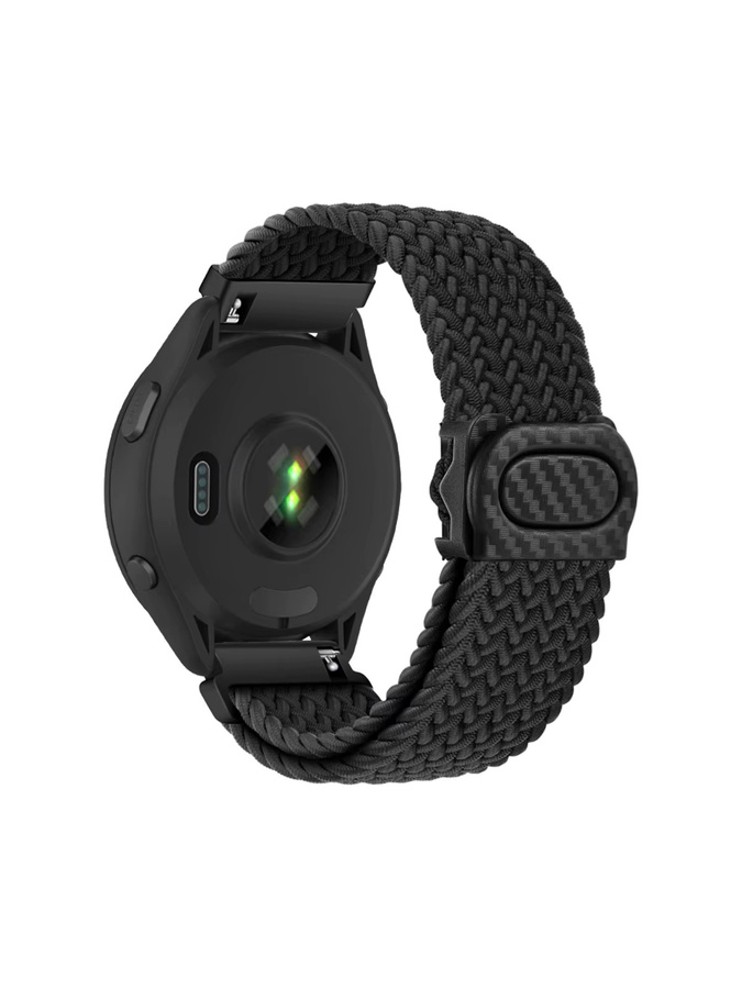 DAINU Uhrenarmband Nylon, Schwarz, Garmin Forerunner 165/165 Musikband - Bild 5